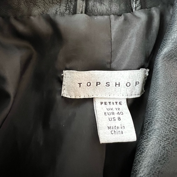 Topshop Black Faux Leather Jacket - Picture 4 of 4